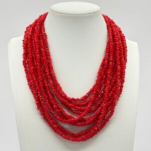 Multi Strand Glass Chip Necklace